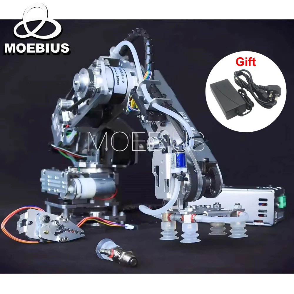 Big Load Arduino 4 DOF Suction Pump Robot Arm Manipulator with Stepper Motor Industrial Robotics Model Multi Axis Claw