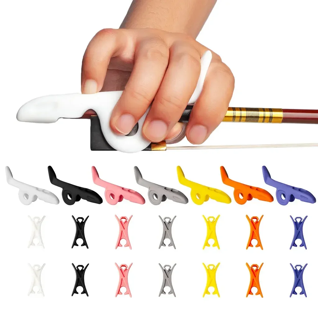 Violin/Viola Bow Wrap Tip Holder Stopper Set belajar biola silikon alat untuk memastikan busur yang tepat distribusi berbagai warna