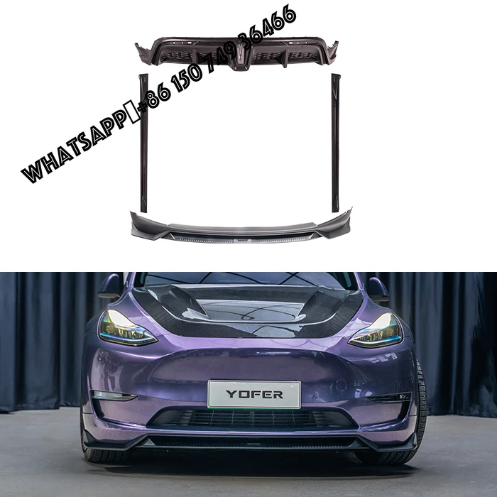 

Modified Diffuser Lip Spoiler Accessories Factory Direct EV Parts Primer Universal Car Bumpers Body Kits for tesla Model Y