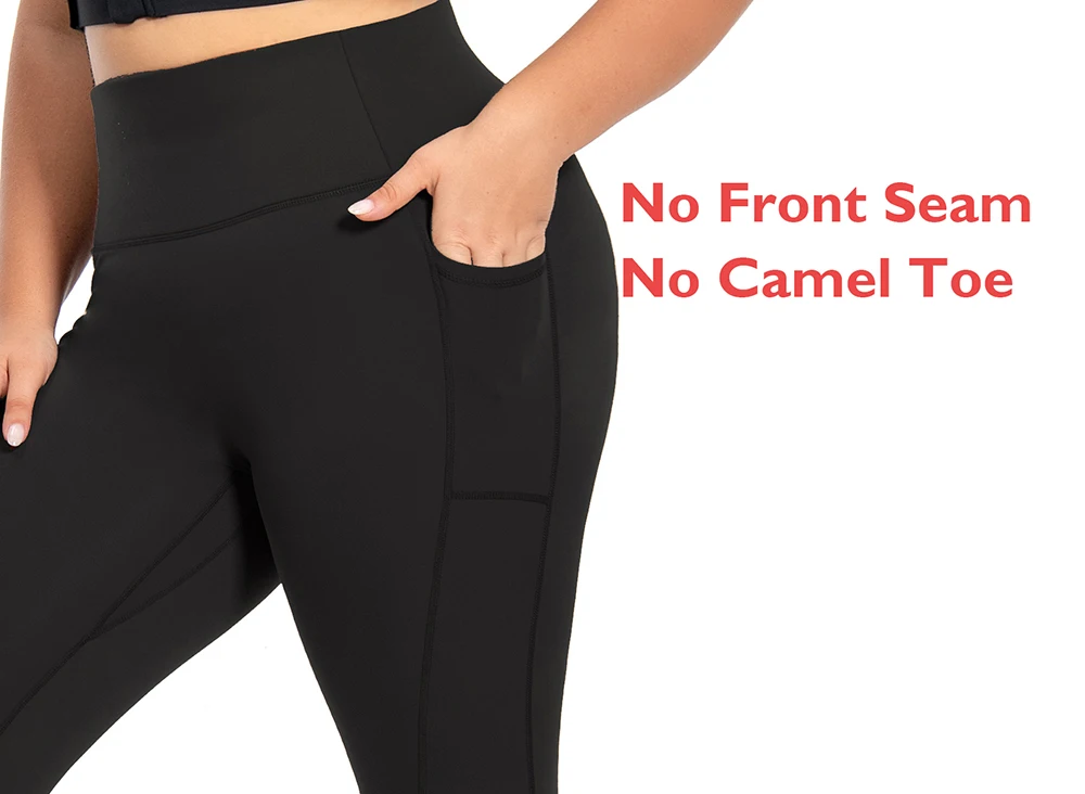 Nepoagym Tummy Control Yoga Leggings Pockets,No Front Seam Sports leggings,Hidden Scrunch,High Waisted 25 Inch 7/8 Plus Size image 4