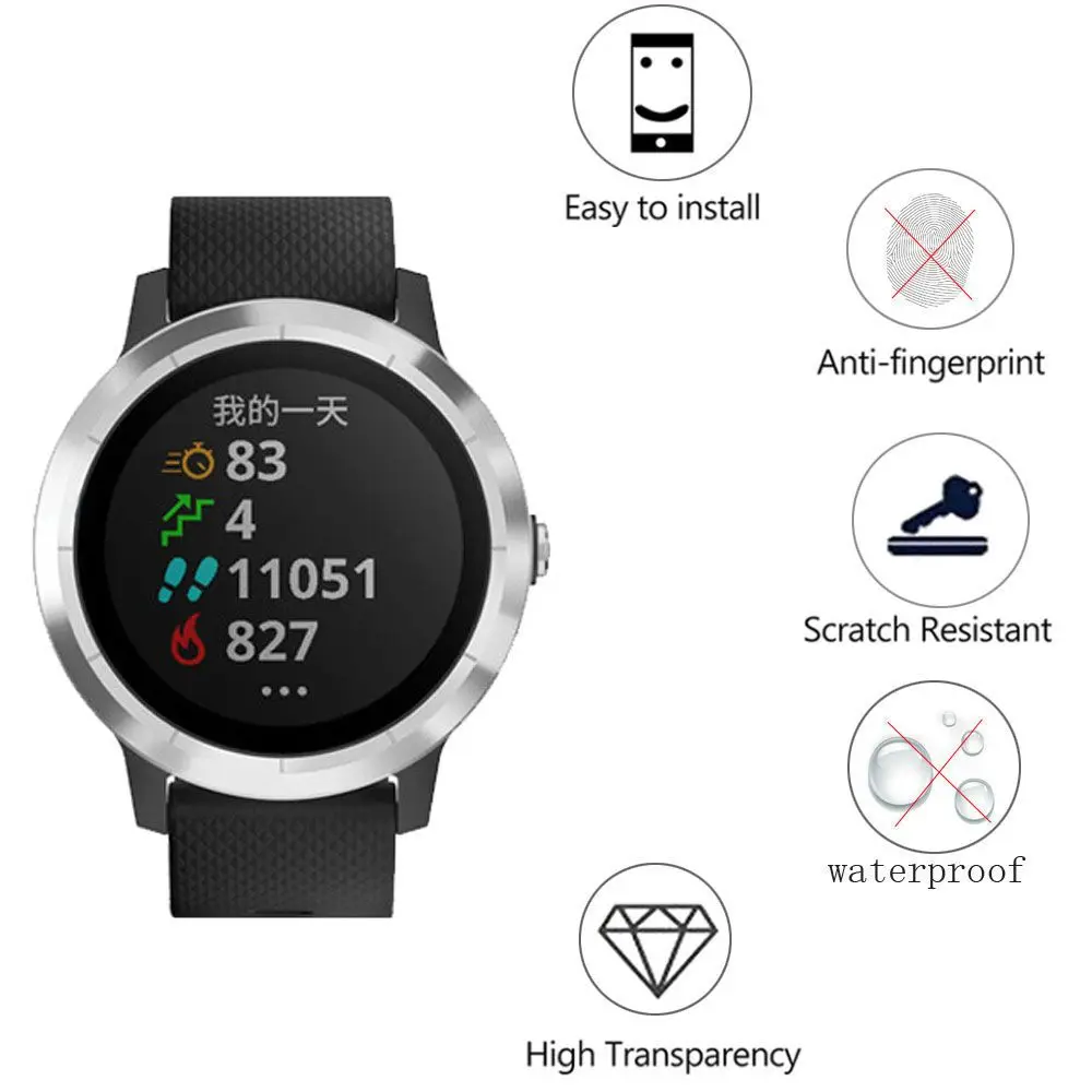 Premium 2.5D Tempered Glass Protective Films Screen Protectors for Garmin Vivoactive 3