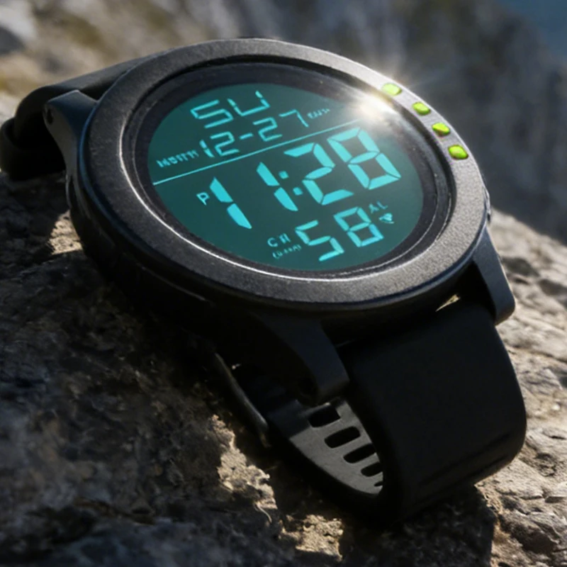 

Мужские цифровые спортивные часы, водонепроницаемые, военные, для активного отдыха, с LED-подсветкой и будильником