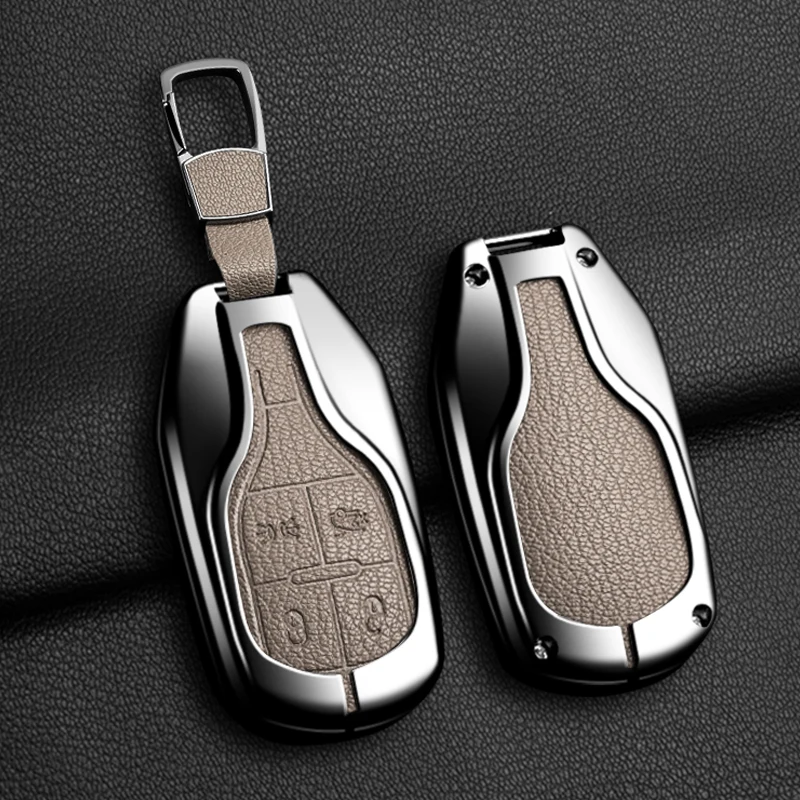Zinc Alloy Leather Car Remote Key Case Cover For Maserati Levante Ghibli Quattroporte GT Granturism GranCabrio Protection Shell