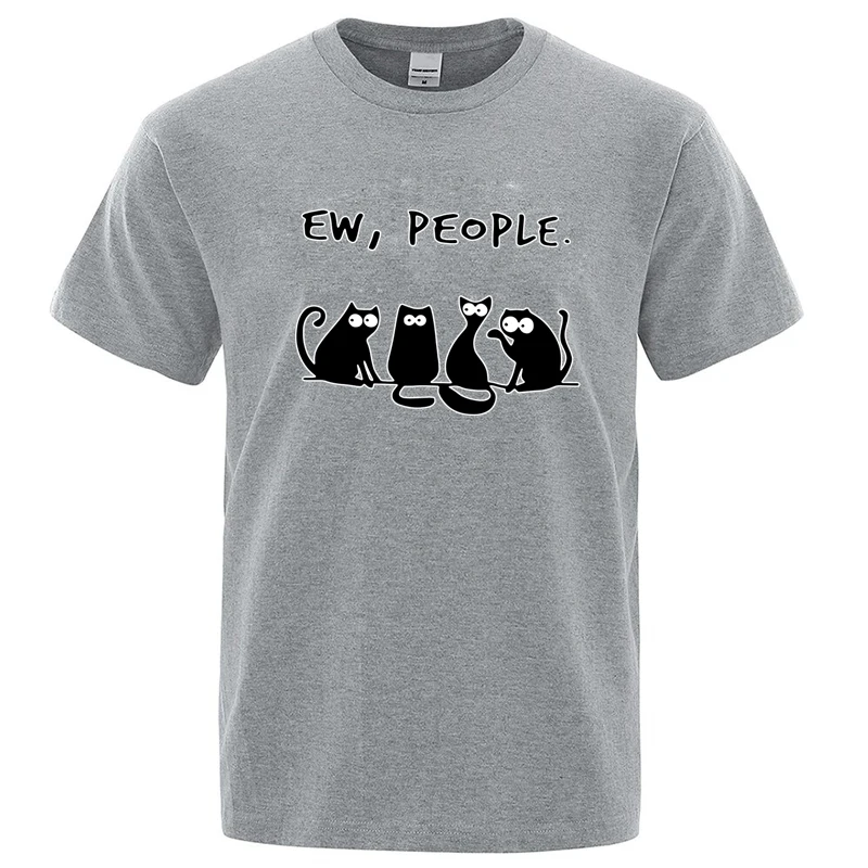Men's T-shirt High Quality Cotton Blend Funny Cool Cat Printed Summer Casual Loose Cool T Shirt O-Neck Male T-Shirt Tops