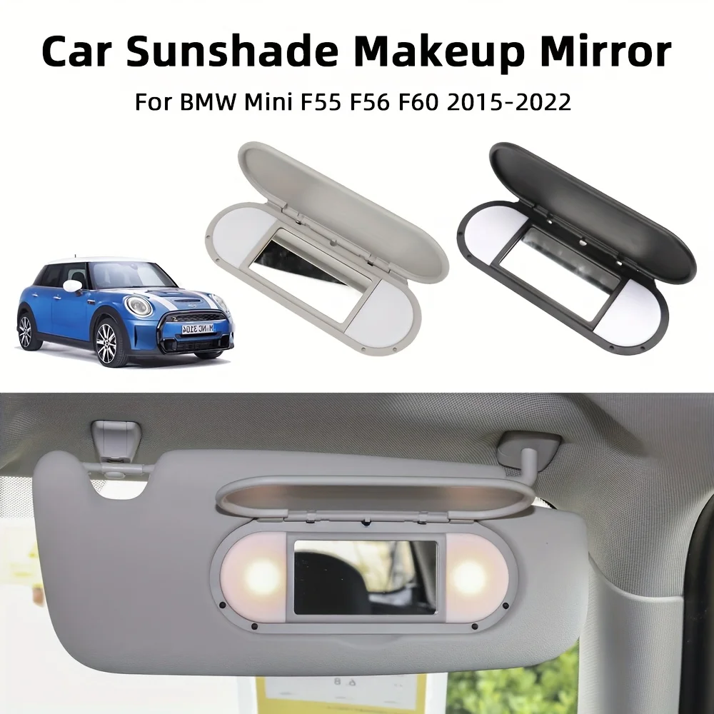 Für BMW Mini F55 F56 F60 Auto Frontscheiben-Sonnenschutz mit Kosmetikspiegel, passende Sonnenblende mit Kosmetikspiegelabdeckung 51167366950