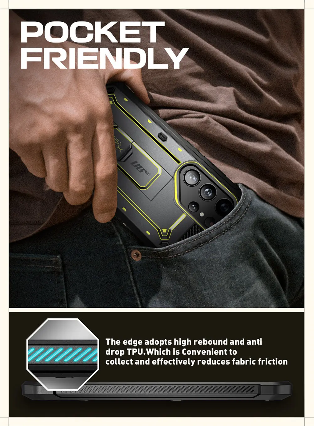 SUPCASE For Samsung Galaxy S24 Ultra Case UB Pro Full-Body Dual Layer Rugged Belt-Clip Phone Case with Built-in Screen Protector