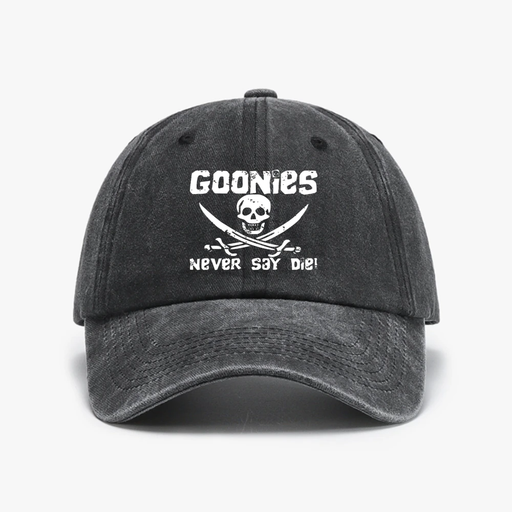 

Copy of The Goonies Never Say Die Baseball Cap fashion Vintage Soft top denim hat Women Visor Protection The Goonies Movie Caps