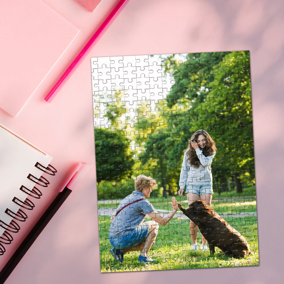 35/300/500/1000pcs Puzzle Foto Kustom Pribadi Hadiah Pesta Liburan Anak Perempuan Ulang Tahun Pernikahan Hari Ibu Hari Ayah Bac