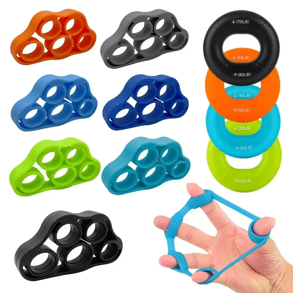 3-1PCS Silikon Finger Greifer Stärkung Trainer Elastische Hand Grip Stärker Gitarre Finger Exerciser Patienten Hand Trainer