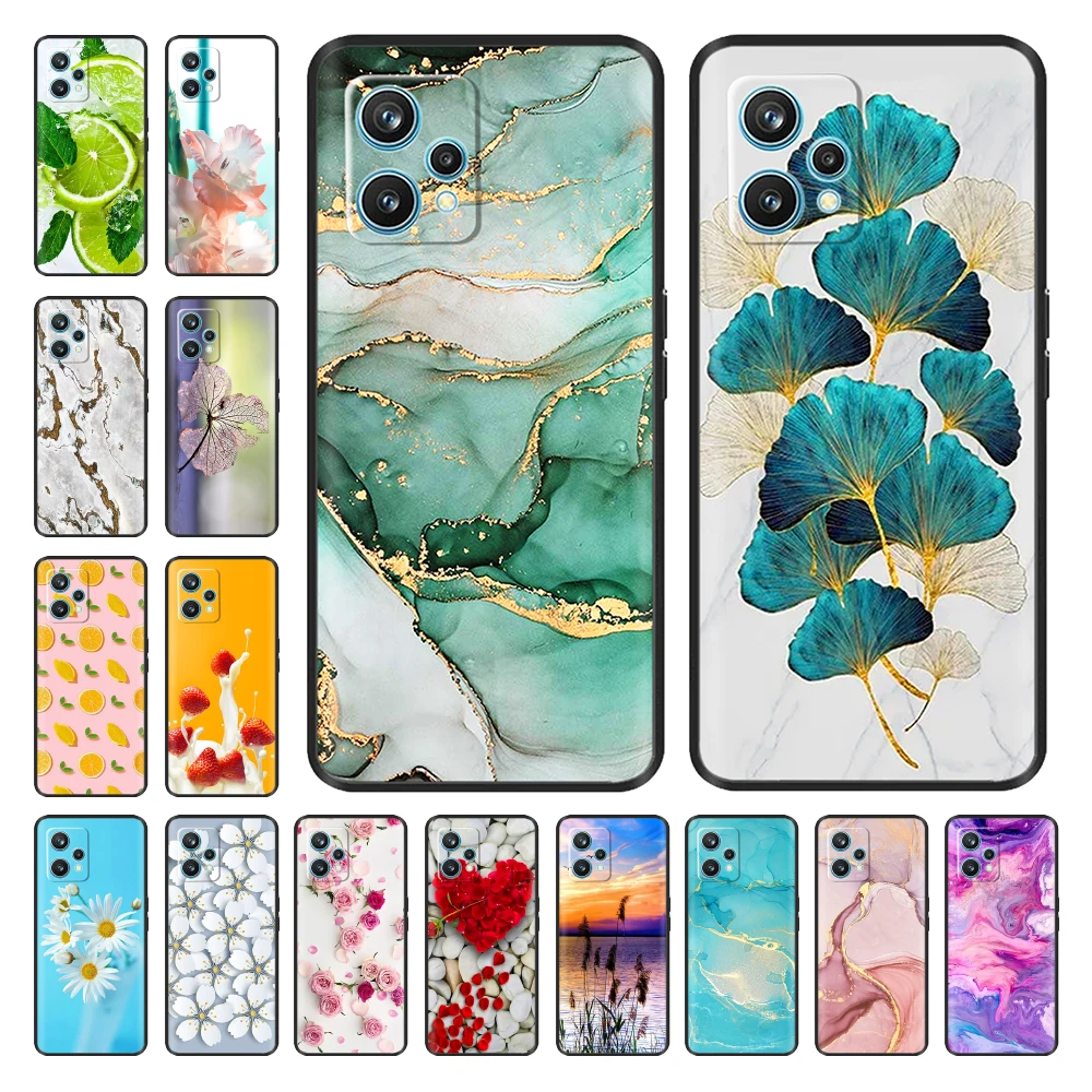 For Realme 9 Case Cover Lovely Plants Cartoon Cases for OPPO Realme 9 4G RMX3521 Realme9 Phone Case Soft Silicone fundas coque