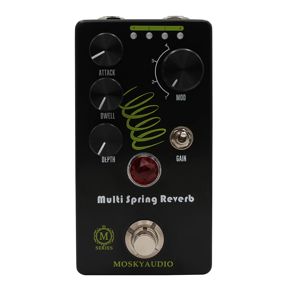 MOSKYaudio Multi Spring Reverb Guitar Bass Effect Pedal Reverb Four Models With True Bypass