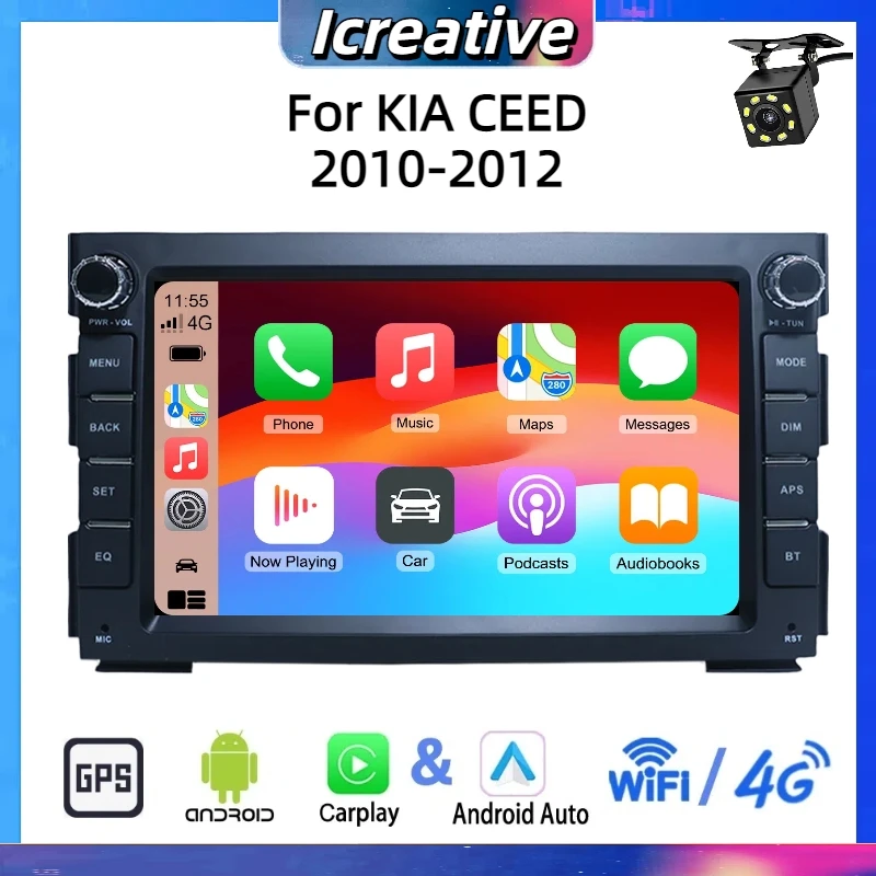 Car Radio Android for Kia Ceed 2010-2012 7inch Multimedia Wireless Carplay Player Head Unit 2din Stereo Autoradio Navigation GPS