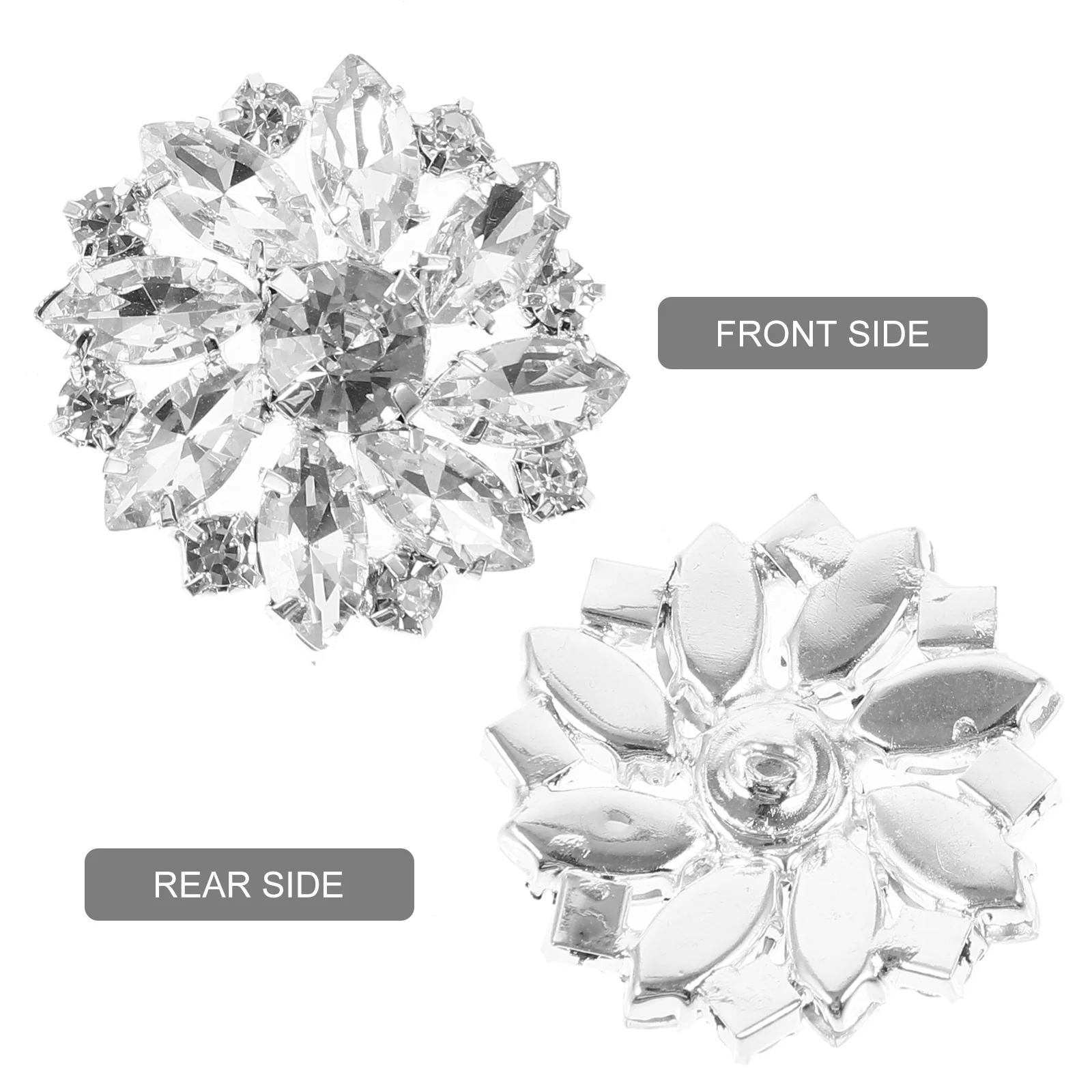 

2Pcs Water Drill Shoe Buckle Rhinestone Metal Buttons Durable Sewing Craft Decorative DIY Accessories for Clothes Hats Sweaters