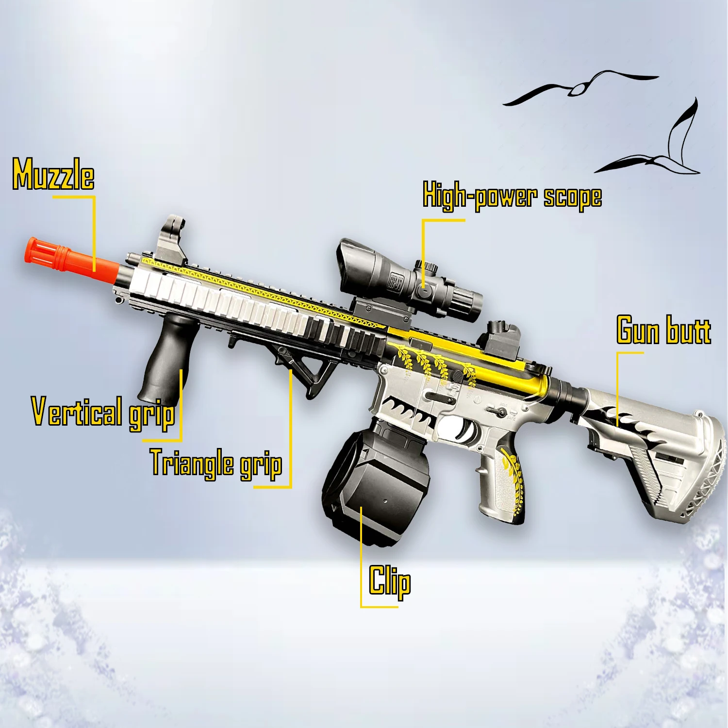 Electric Gel Ball Toy Gun Automatic Shooting Toy Gel Ball Toy Gun Shooting Game Outdoor Activities (Bullets Not Included)