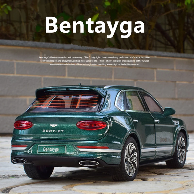 Bentayga suv-金属製の車のおもちゃ,車のモデル,シミュレーション,光と教育,子供へのギフト,1:24