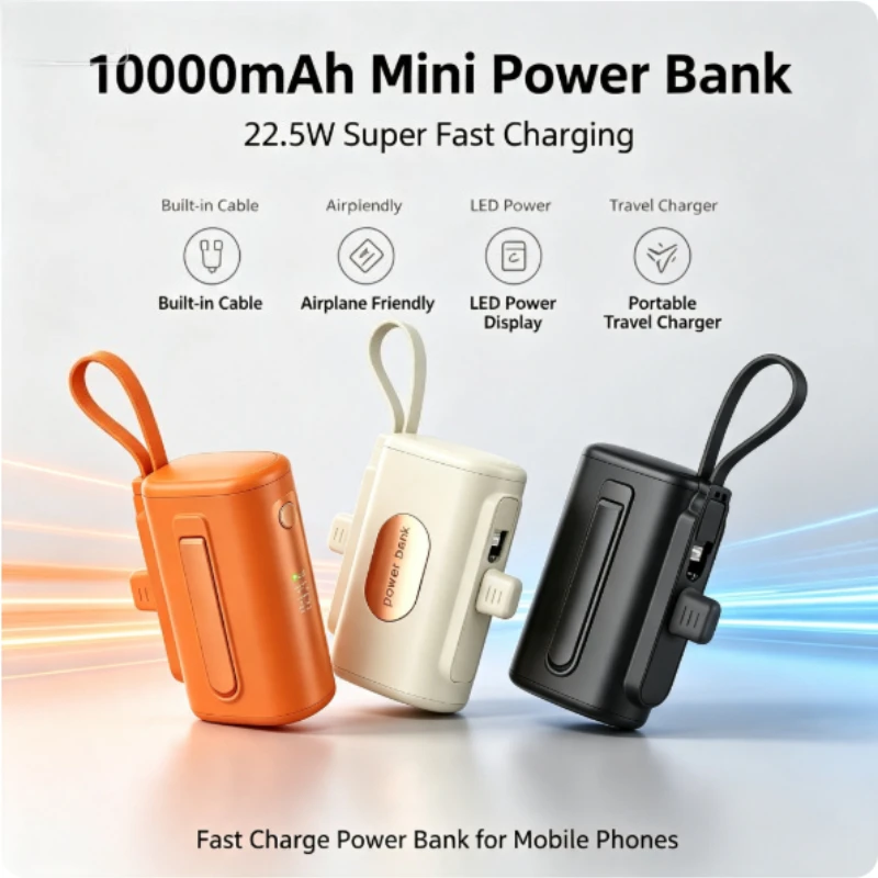 Mini Power Bank 10000mAh Fast Charging PowerBank Portable Charger for IPhone 16 15 14 For Samsung External Spare Battery