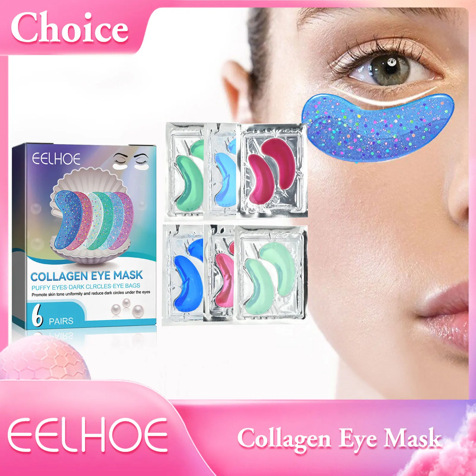 Collagen Eye Mask Remove Dark Circles Eye Bag Fade Fine Lines Tightening Moisturizing Skincare Products Hyaluronic Acid Eye Mask