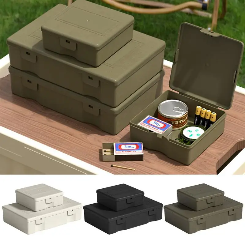 Camp Box Mini Storage Case With Lid Stackable Multifunctional Desktop Box Tool Box Camping Accessories Space-Saving Organizer