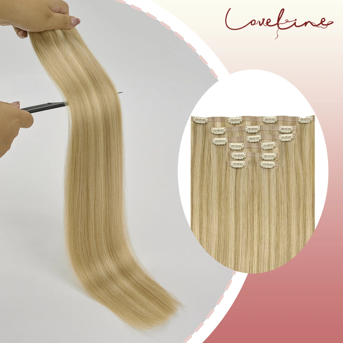 

LOVELINE бесшовные невидимые клипсы для наращивания человеческих волос, набор из 7 шт., 110 г, Remy Balayage, PU, уток кожи, волосы Remy, полная голова для женщин