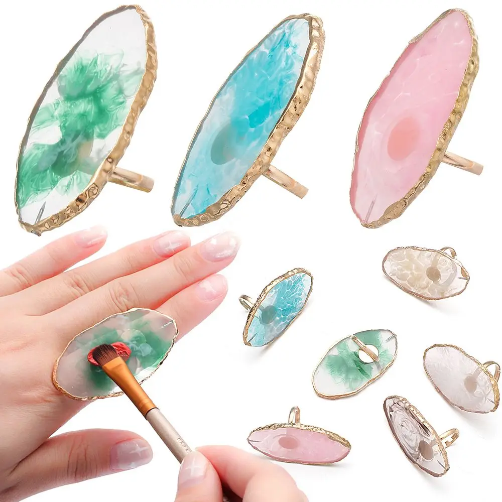 

Resin Stone Foundation Mixing Finger Ring Showing Shelf Nail Art Plate Tips Pigment Holder Nail Display Stand Nail Art Palette