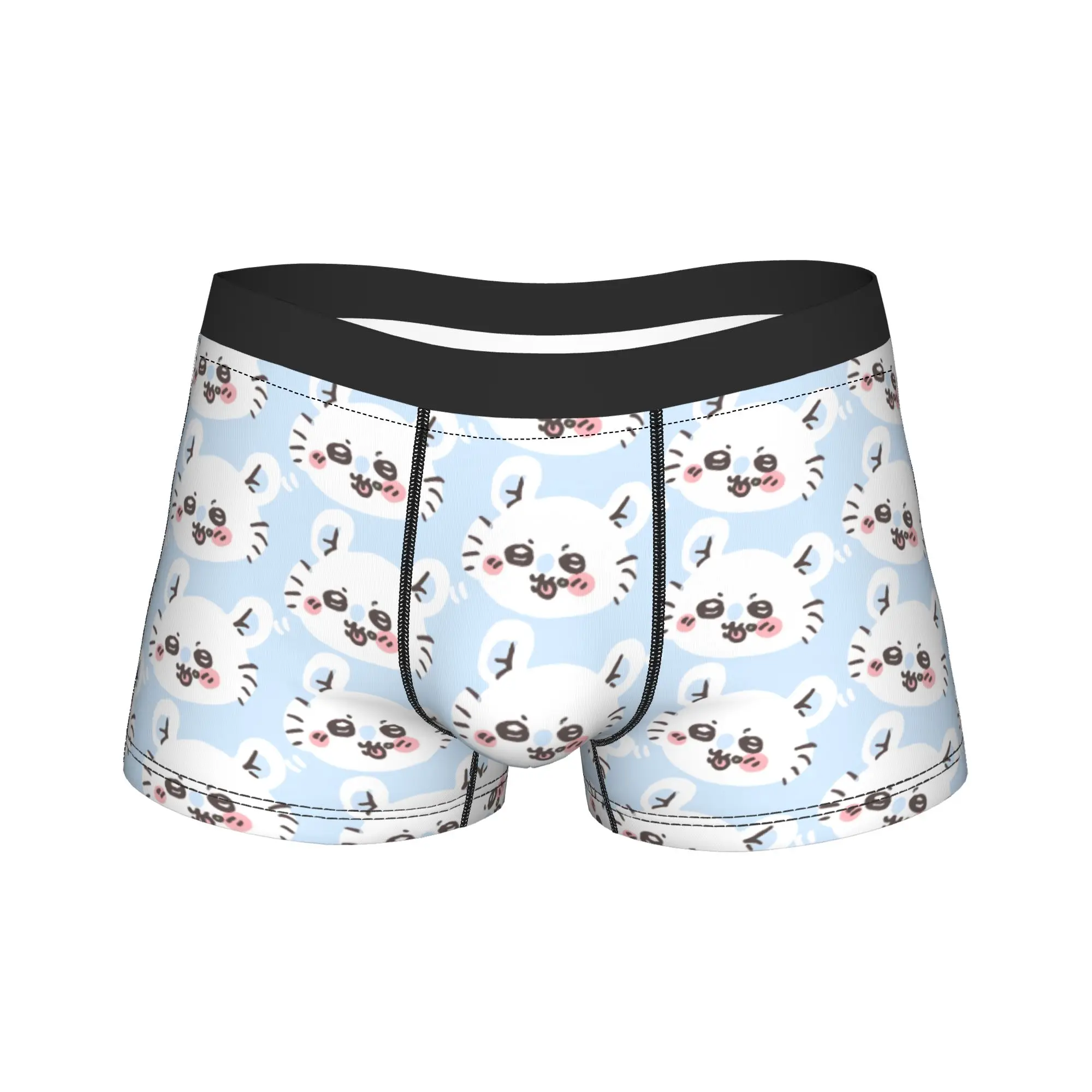 Men's Chiikawas Momo Long Underwear  Humor Boxer Briefs Shorts Panties Male Polyester Underpants M-XXL