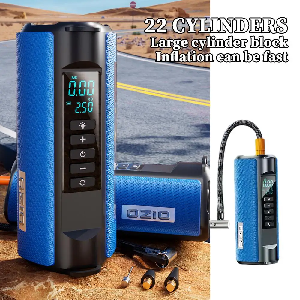 Portable Tire Inflator Car Emergency Power Outdoor Bag Air Pump EVA Emergency Light Multifunctional With K4P3