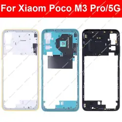 Middle Frame Housing For Xiaomi Pocophone POCO M3 Pro M3 Pro 4G/5G Middle Frame Holder Cover Bezel Parts