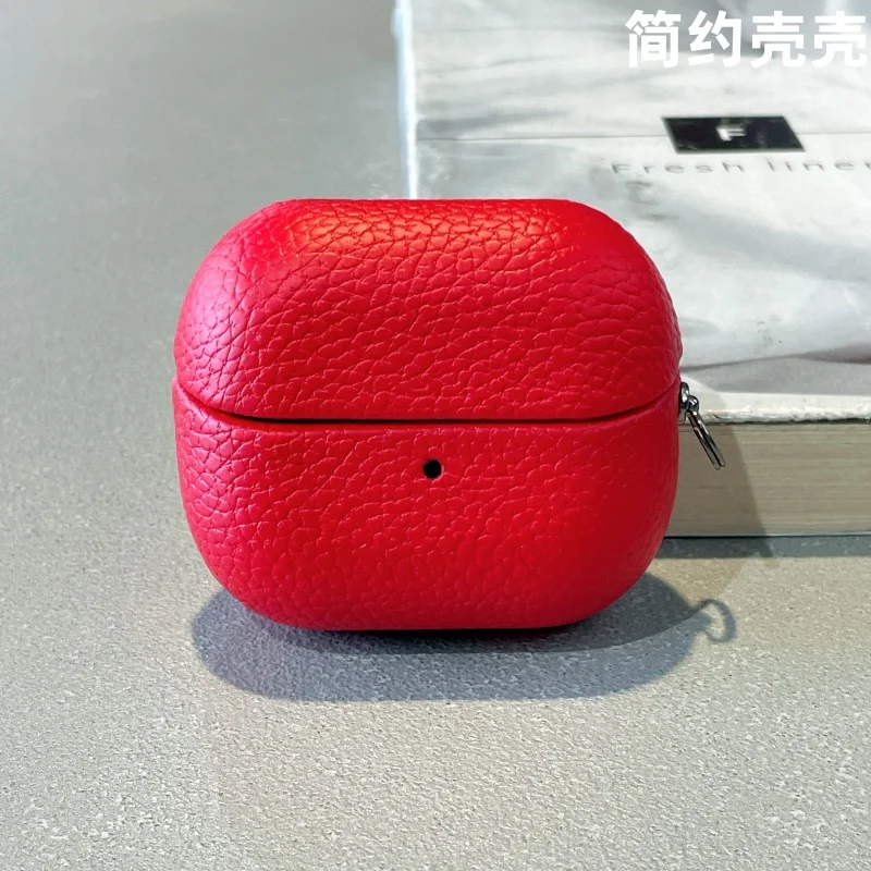 2025 for Samsung galaxy buds 3 pro case luxury Lichee Pattern cover cover for samsung buds 3 pro buzz3 capa Genuine Leather Case