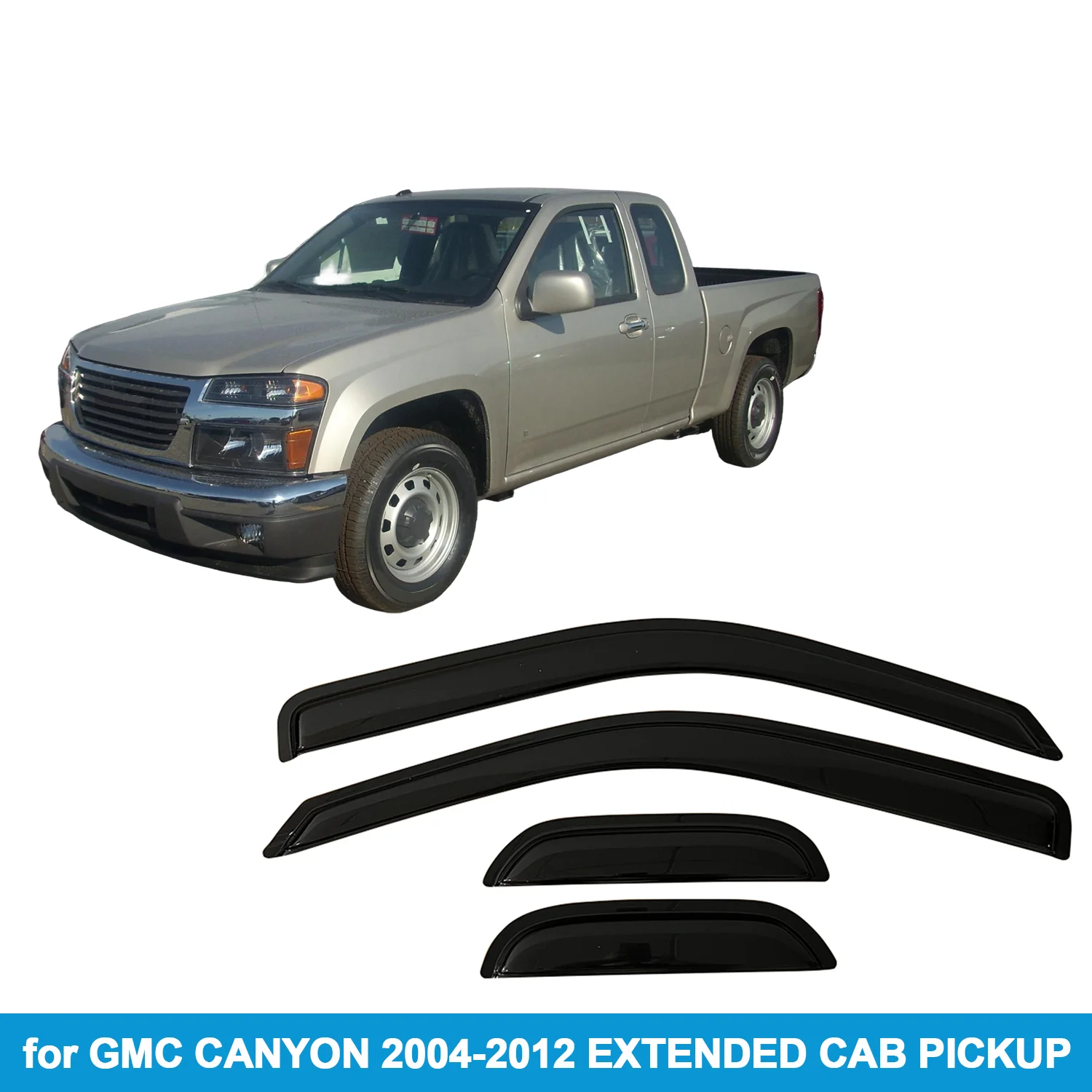 

Оконный козырек для GMC CANYON 2004-2012 EXTENDED CAB PICKUP, защита от дождя, боковой дефлектор, защита от атмосферных воздействий, лента для наружного крепления