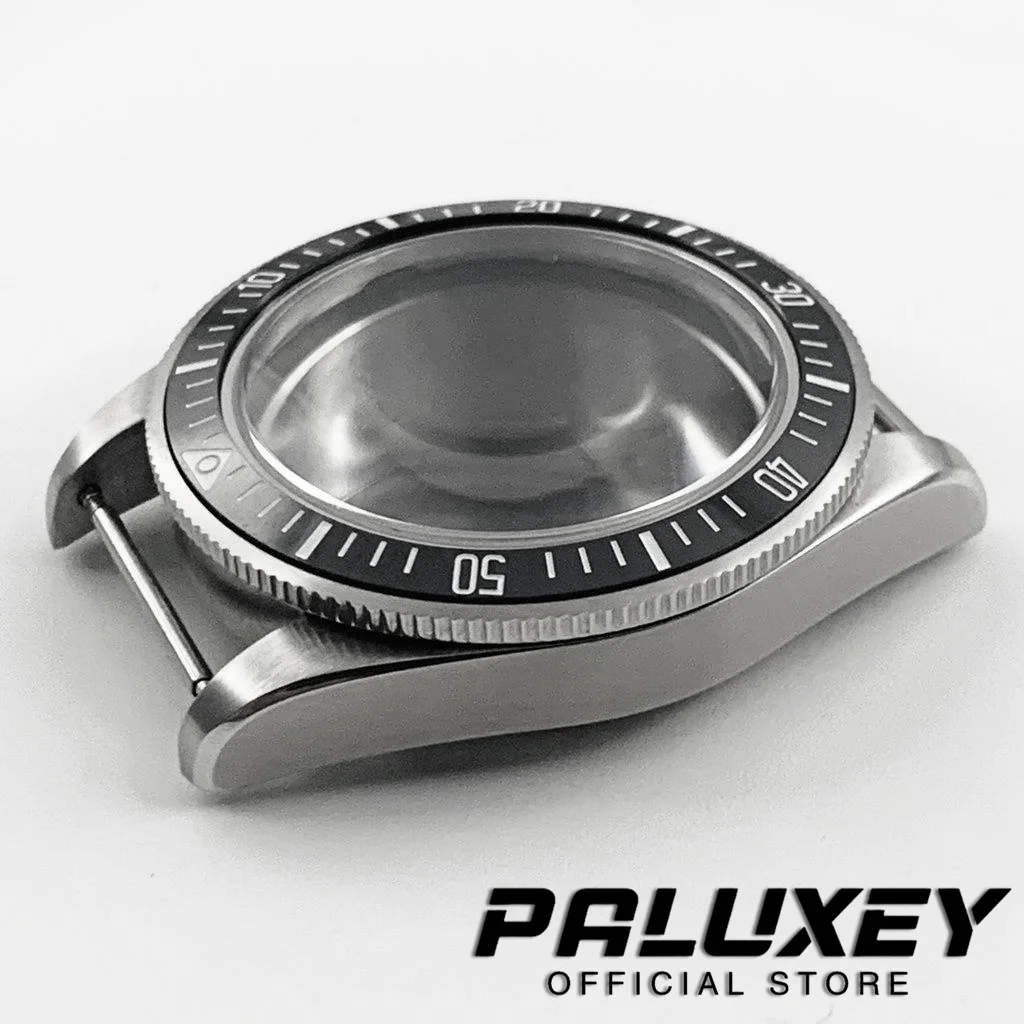 39 مللي متر الفضة الأسود ارتفع الذهب القبة الياقوت ساعة كريستال حافظة من الفولاذ المقاوم للصدأ صالح NH34 NH35 NH36 PT5000 ETA 2824 حركة