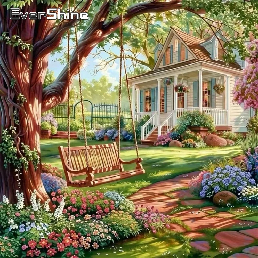 EverShine Diamond Embroidery House DIY Diamond Painting Garden Landscape Suitable for Beginners Mosaic New Arrival Handmade Gift