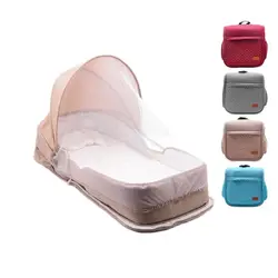 Draagbare Baby Wieg Verplaatsbare Multifunctionele Opvouwbare Pasgeboren Baby Bed Voor Reizen Met Klamboe Zwangerschaps Luiertas