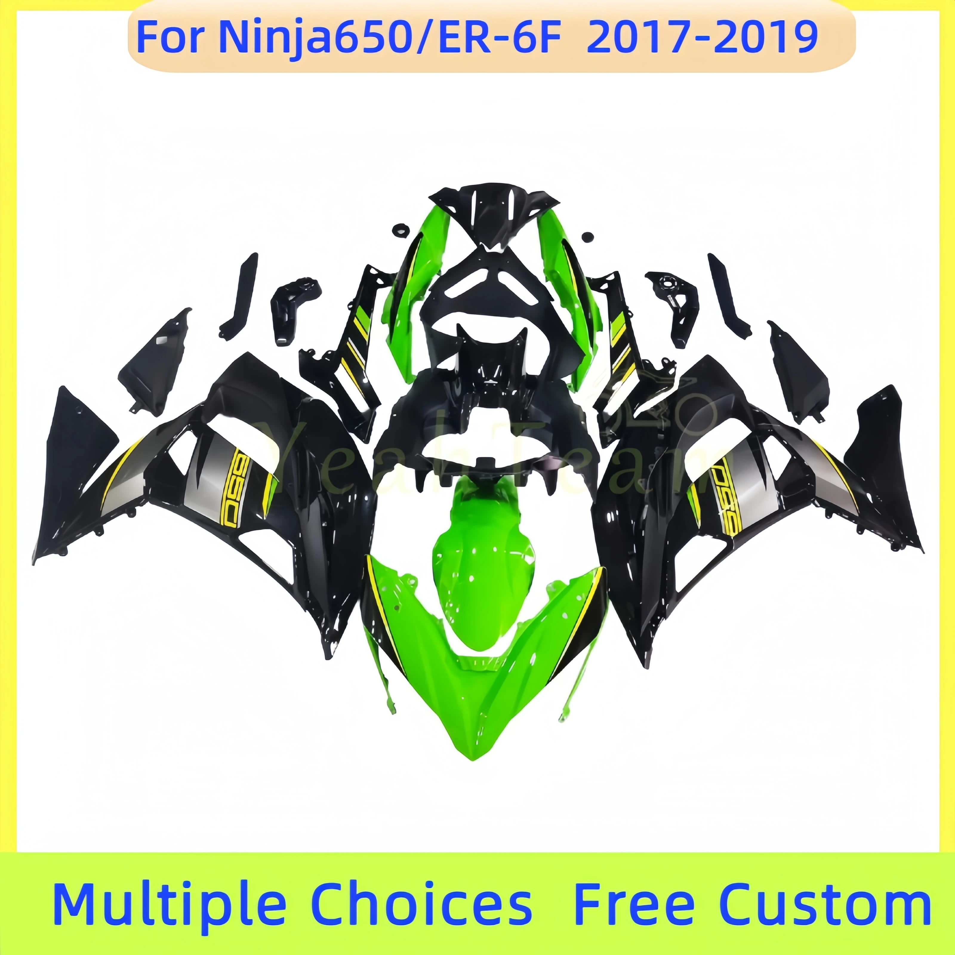 Motorcycle ABS Injection Bodywork Shell Fairing Kit Set 2017 2018 2019 NINJA650R ER6F ER-6F NINJA650 EX650 Green Black