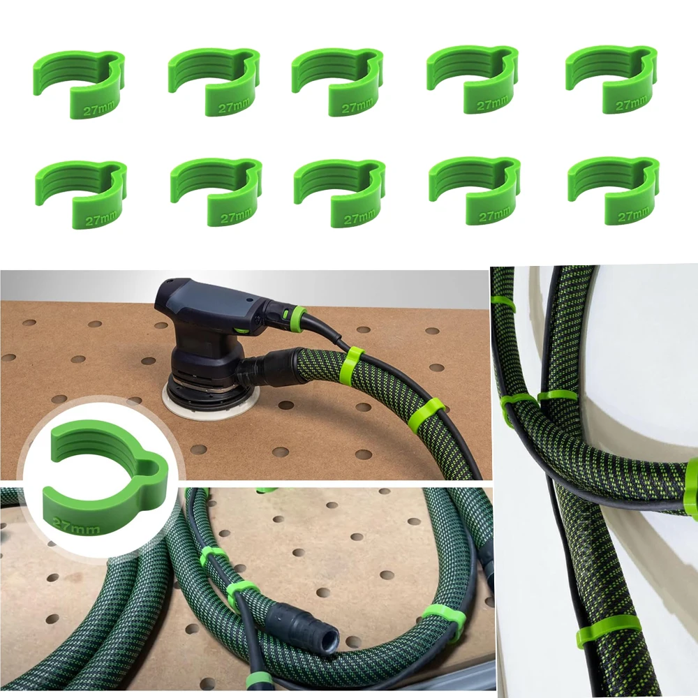 

Coiled Hose Clips (10pcs) for Festool D27 Vacuum Hoses - Fits Sander & Dust Extractor, 27mm Organizer Clips