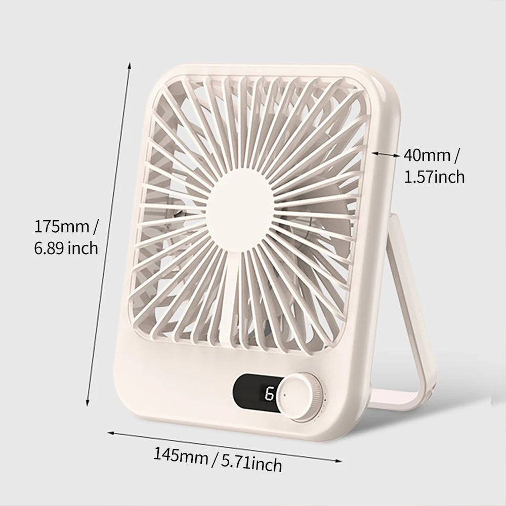 Desktop Fan Adjustable Angle 100 Speeds Portable Ultra-thin Strong Wind Table Fan Foldable Charging Electric Fan 1200mah Battery