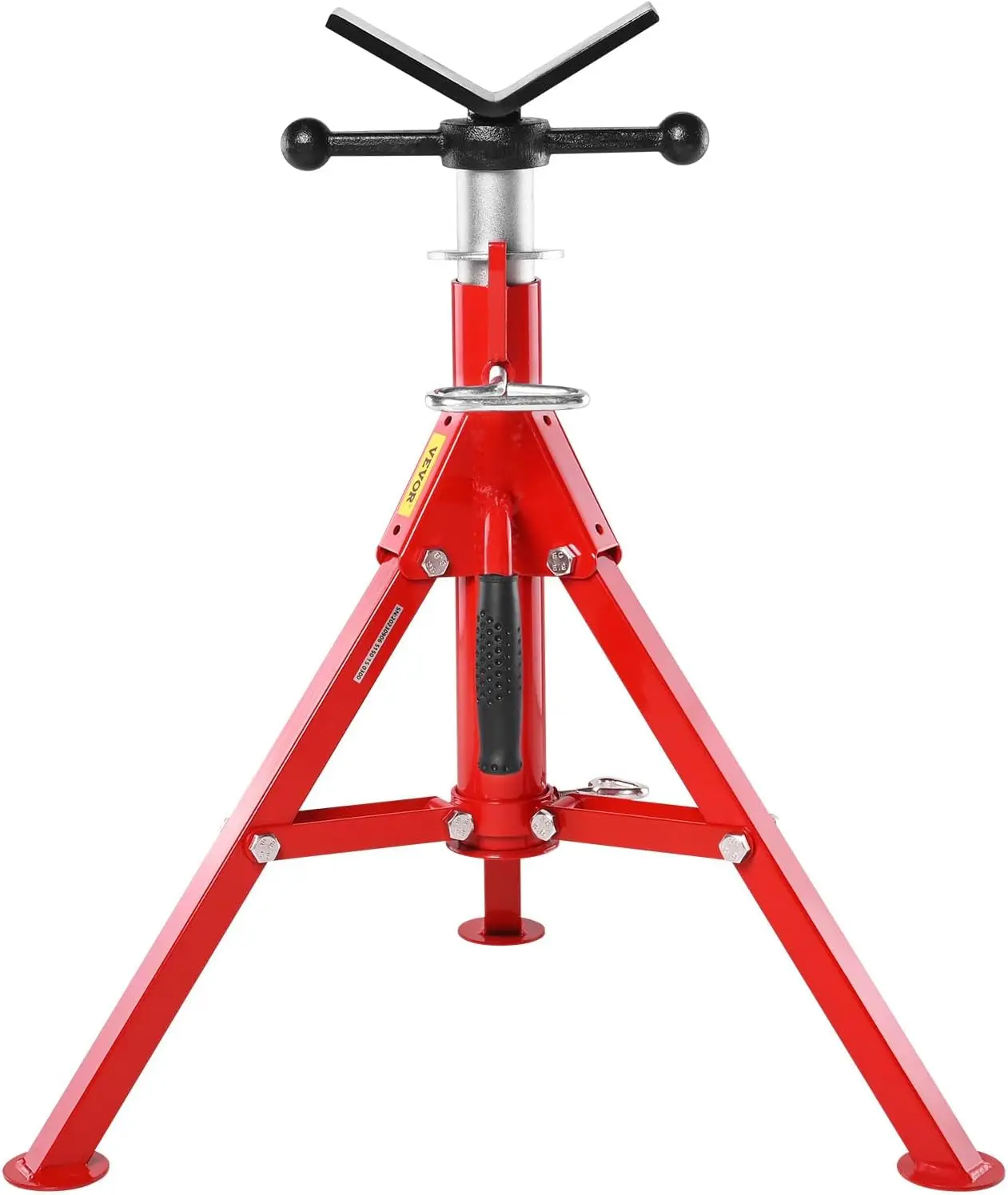 

Pipe Stand with 2500 lbs Capacity, 24-42 inch Height Adjustable V-Head Pipe Jack Stand, Folding Carbon Steel Pipe Support for