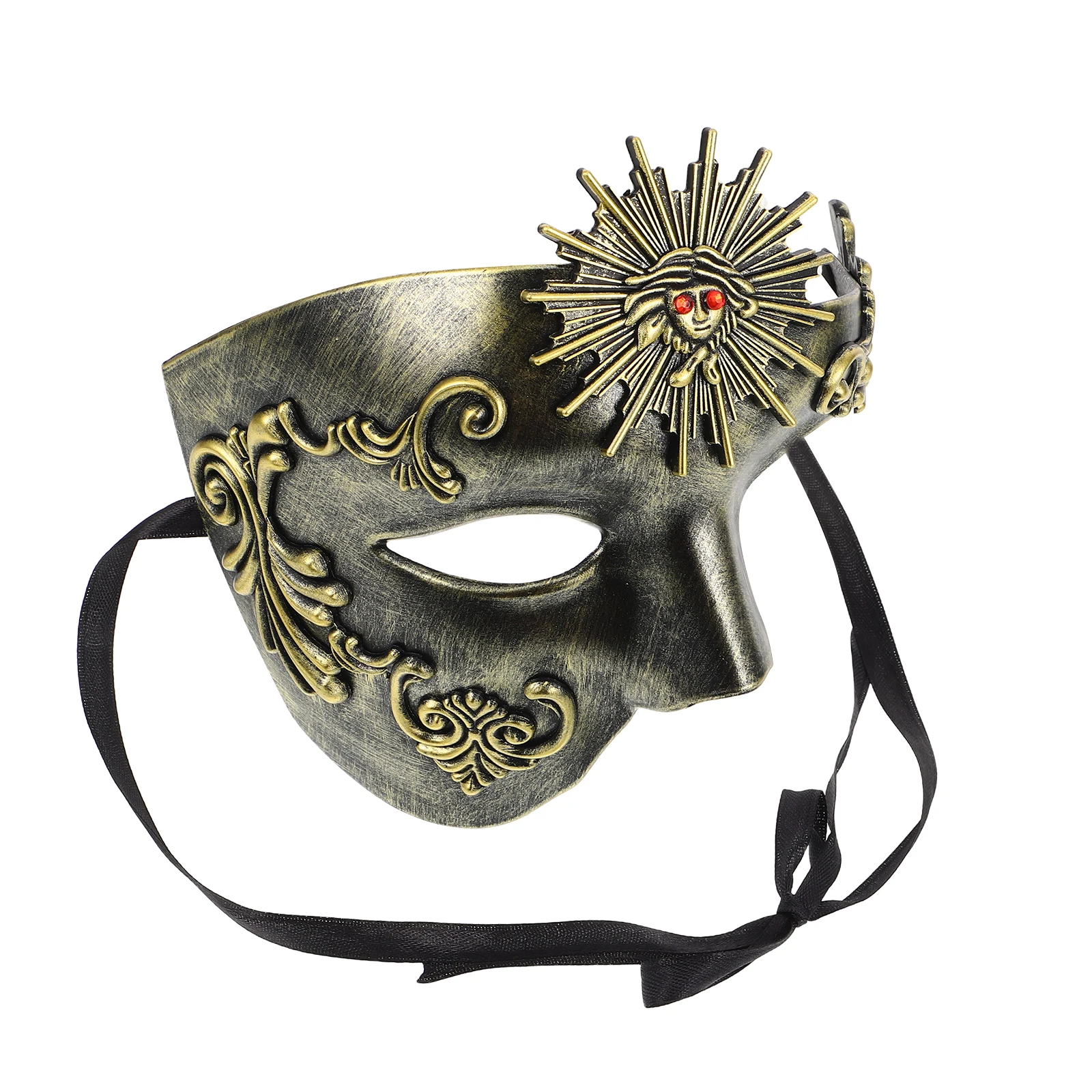 

Carnival Masquerade Masks Half Face Male ABS Adult Cosplay Costume Decor Mask for Men Party Venice Realistic Black Gras