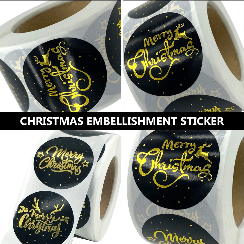 

500 шт., рождественские наклейки из золотой фольги, уникальные креативные праздничные наклейки для дневника, скрапбукинга, подарочная сумка, уплотнительные наклейки