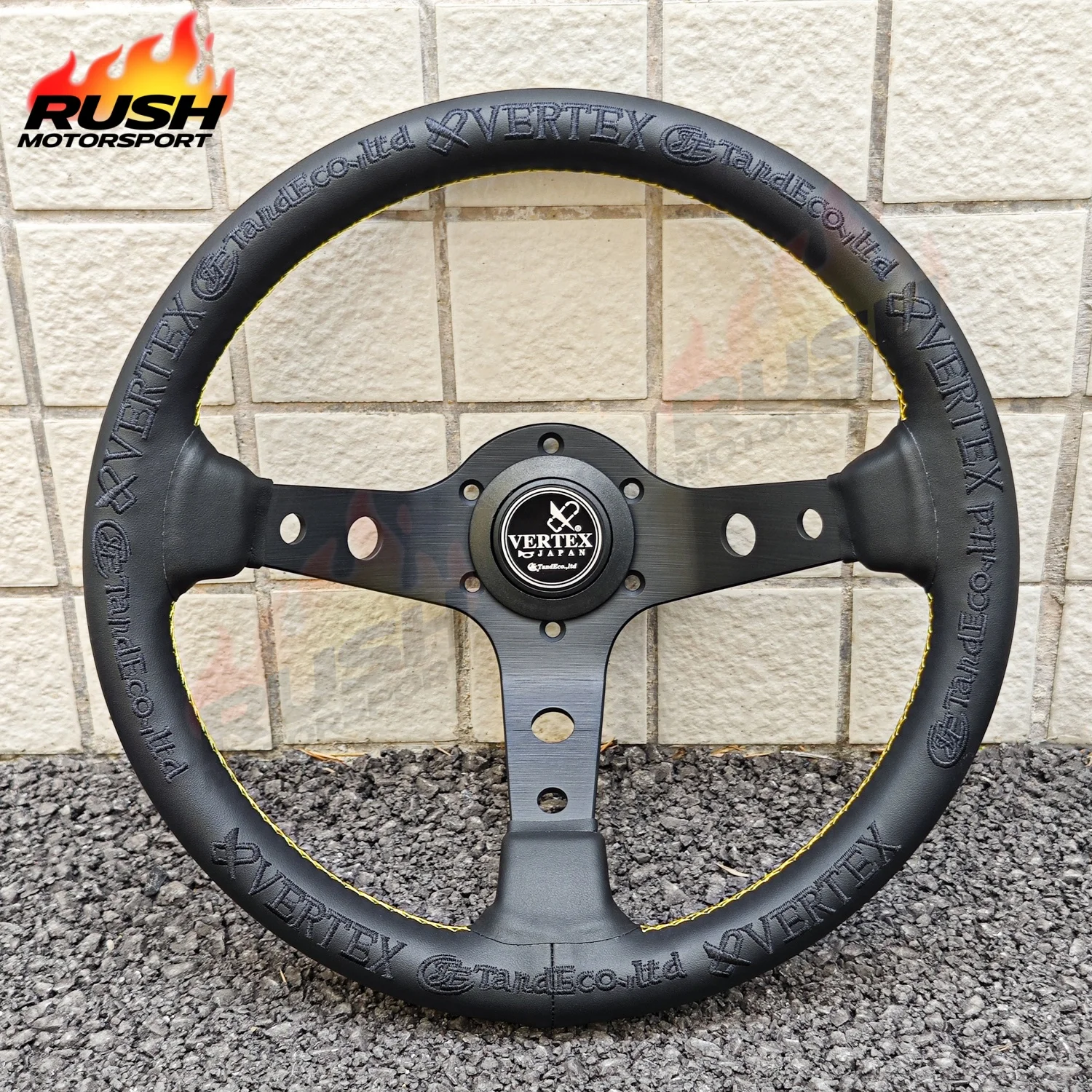 

13inch King of Vertex Steering Wheel Deep Dish Black Vetex JDM Racing Sport Steering Wheel PC-ST20D