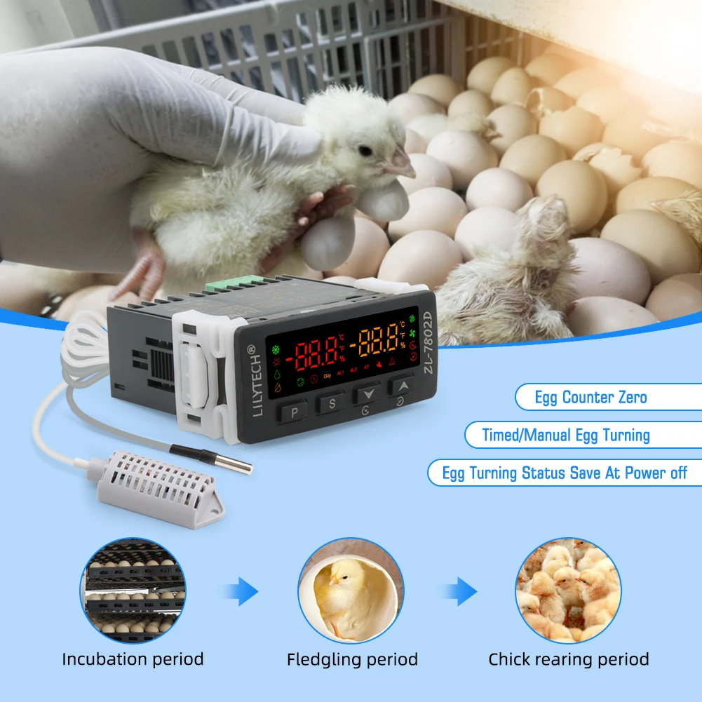 

ZL-7802D 5A 220V Thermostat for Temperature and Humidity Controller PID Incubator Controller for Heater