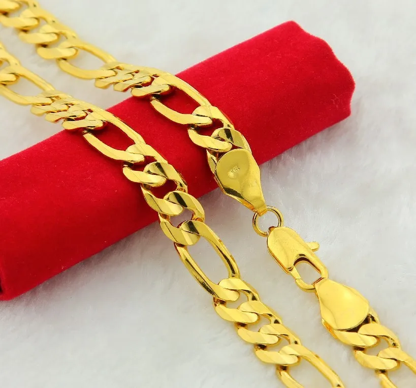 

Luxury 24K 9999 Pure Gold real gold 3:1 necklace men's women's Cuban necklace 45CM 50CM 60CM
