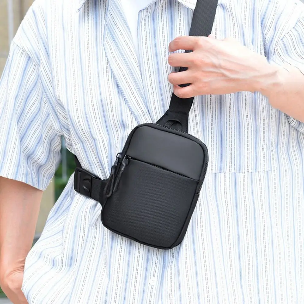 Trendy Waterproof Crossbody Slings Bag Portable Oxford Mobile Phone Bag Unisex Mini Chest Bag for Outdoor