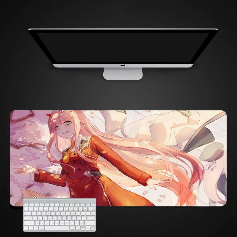 Anime Zero Two Mousepad Large Gaming Mouse Pad Gamer Darling In The Franxx Mouse Mats Carpet Cute Keyboard Computer Desk Mat