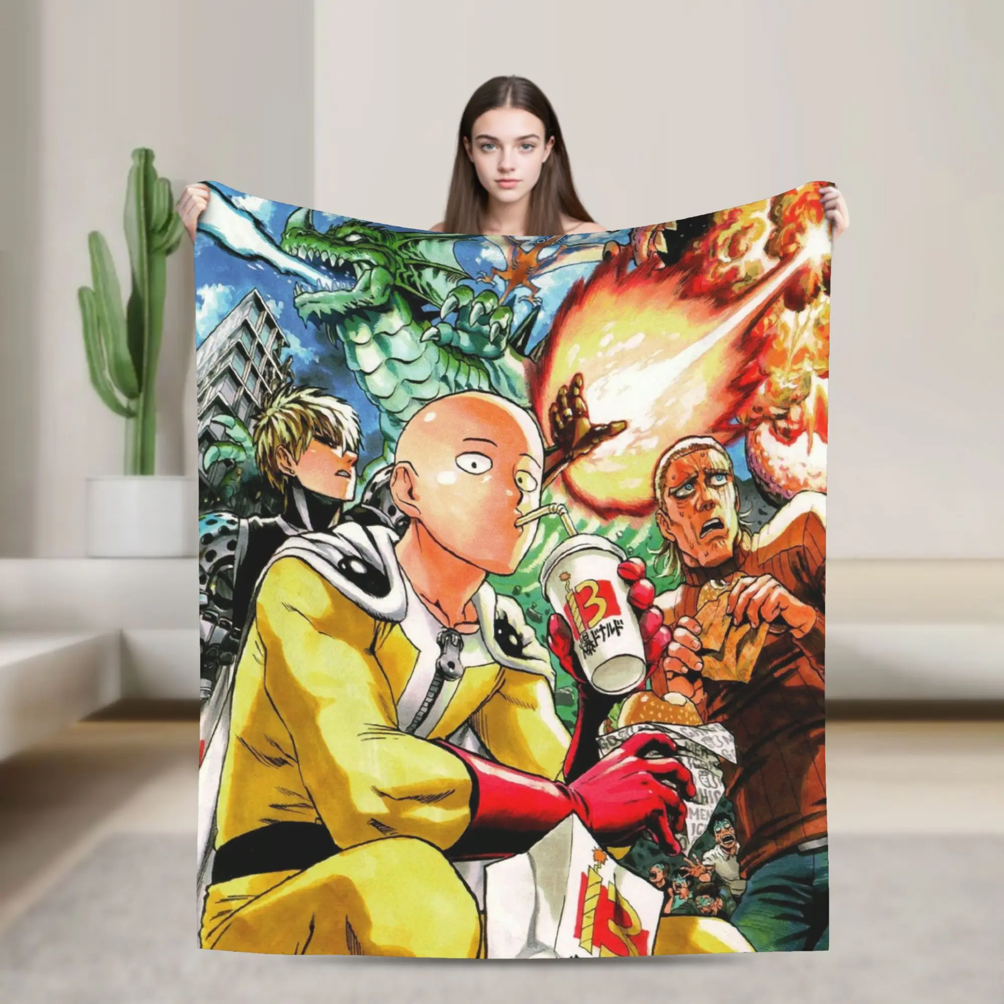 

Одеяло Genos King Сайтама, фланелевое летнее одеяло с кондиционером, аниме One Punch Man, многофункциональное легкое одеяло, покрывало