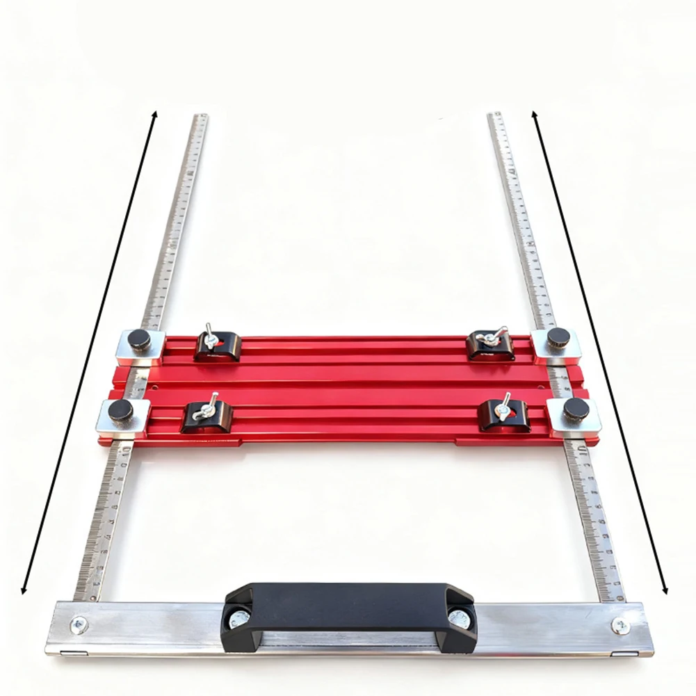 

Aluminum Board Cutting Guide Rail for Circular Saw Use with Precision Scale Movable Positioning Blocks and Frame Design