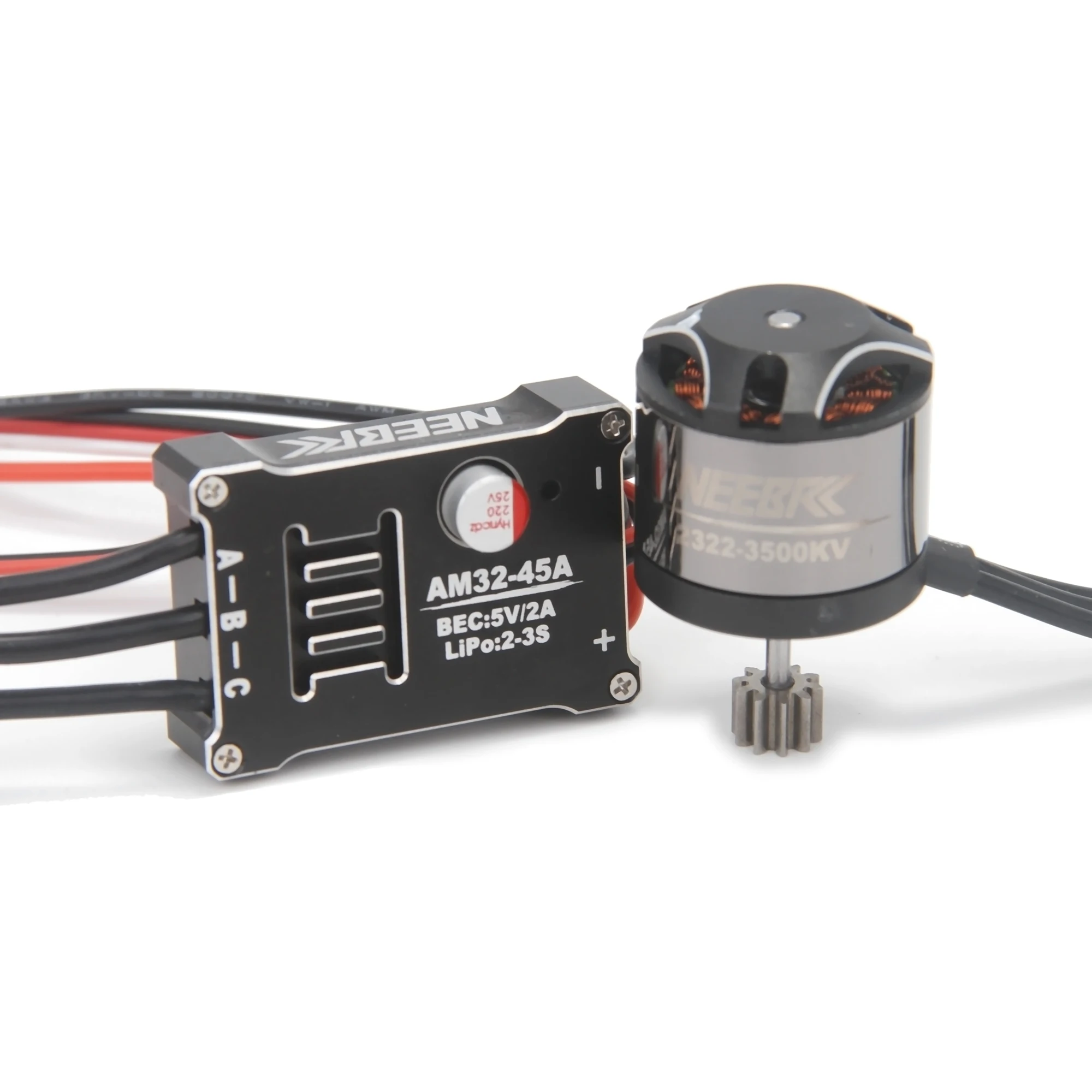 NEEBRC 2322 3500KV Brushless Motor AM32 45A Metal ESC SM3.0 Plug for 1/12 RC Car Crawler MN99 MN168 MN78 MN82 Upgrade Power Kit