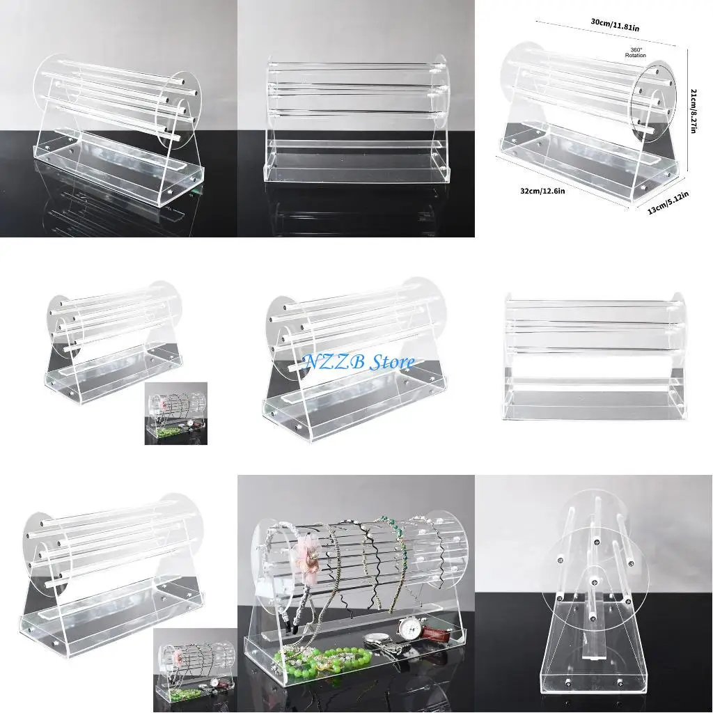 

T21F Practical Acrylic Headband Organizers Clear Hairband Organizers Stylish Accessory Display Holder Suitable for Bedrooms