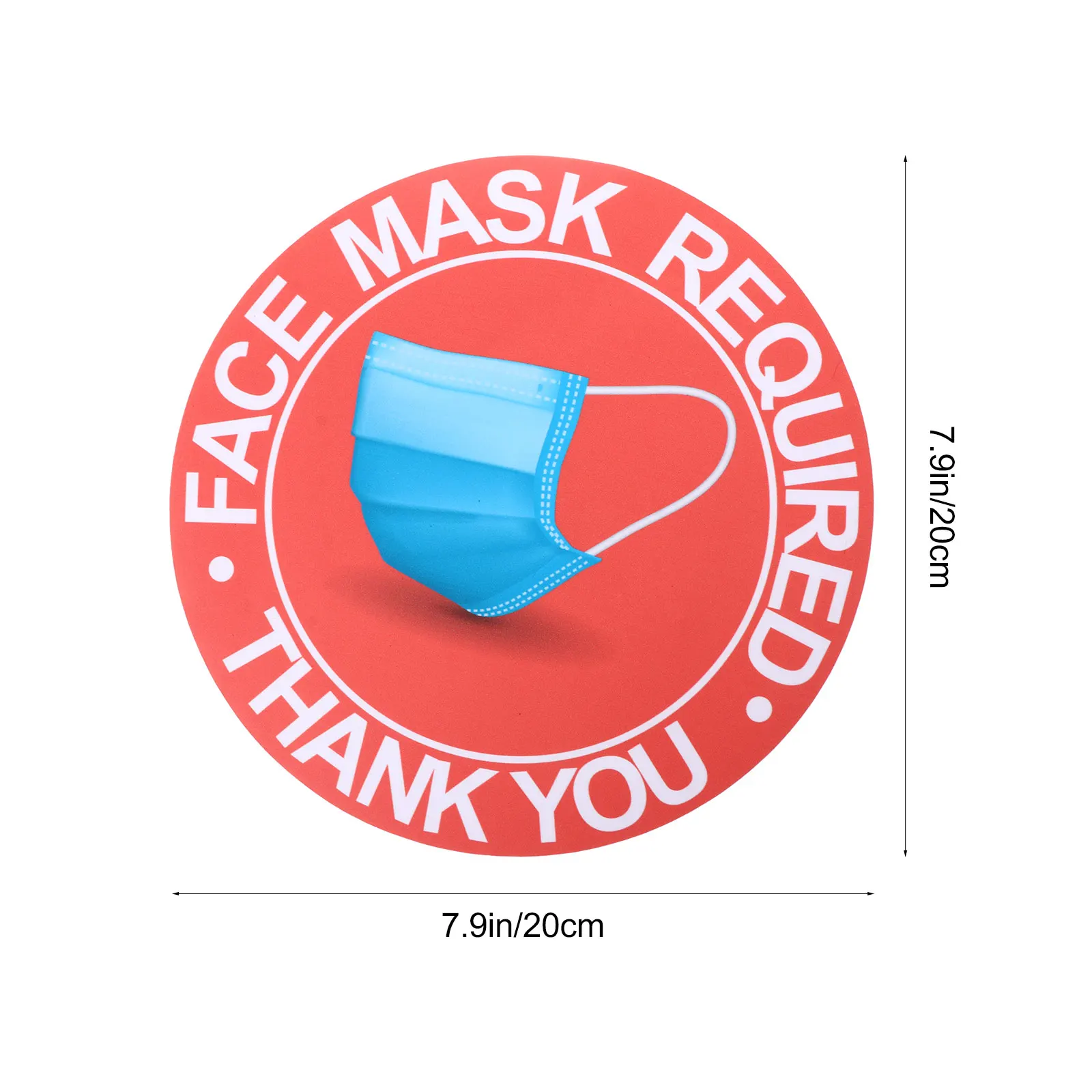

10 Pcs Face Mask Required Stickers Waterproof PVC Signs Public Safety Wall Decals Anti Epidemic Floor Wear Resistant