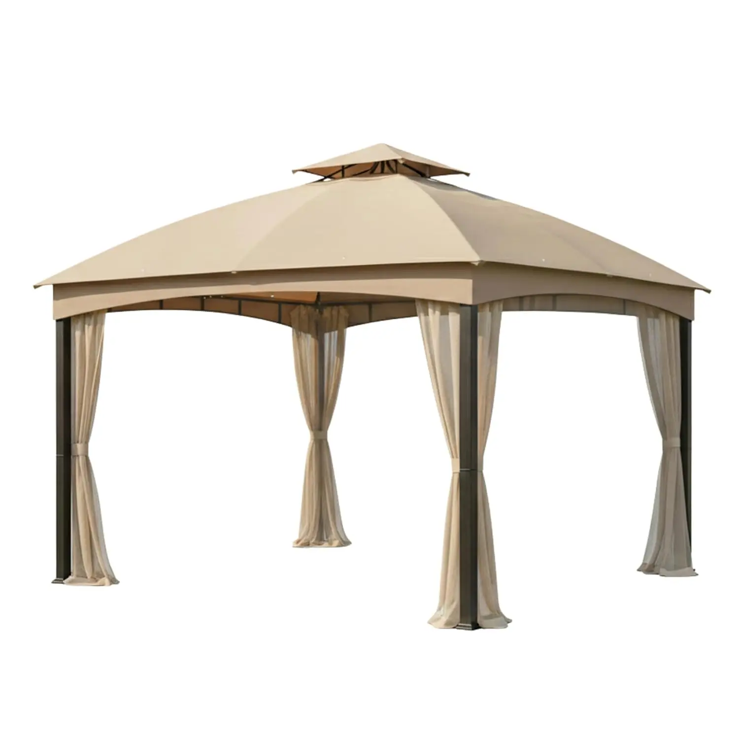 

Reinforced RipLock 350 Replacement Canopy & Netting Set for 10x12 Gazebo Outdoor Patio Shade Beige, Customized