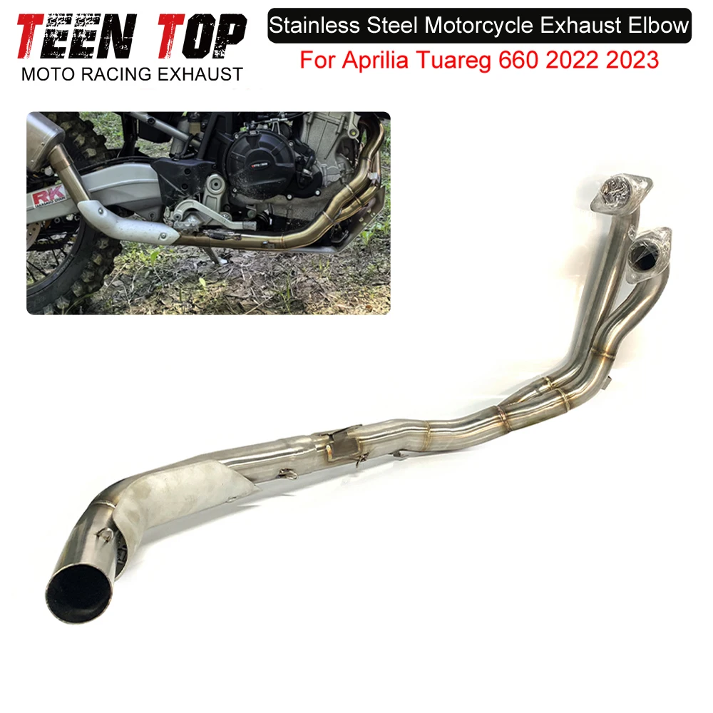 For Aprilia Tuareg 660 2022 2023 2024 Front Link Pipe Exhaust Elbow Motorcycle Escape Exhaust Tuareg660 Connection Pipe